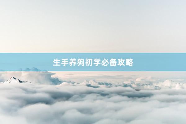 生手养狗初学必备攻略